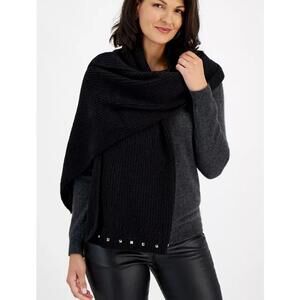 I.N.C. INTERNATIONAL CONCEPTS WOMENS STUDDED SCARF BLACK ONE SIZE